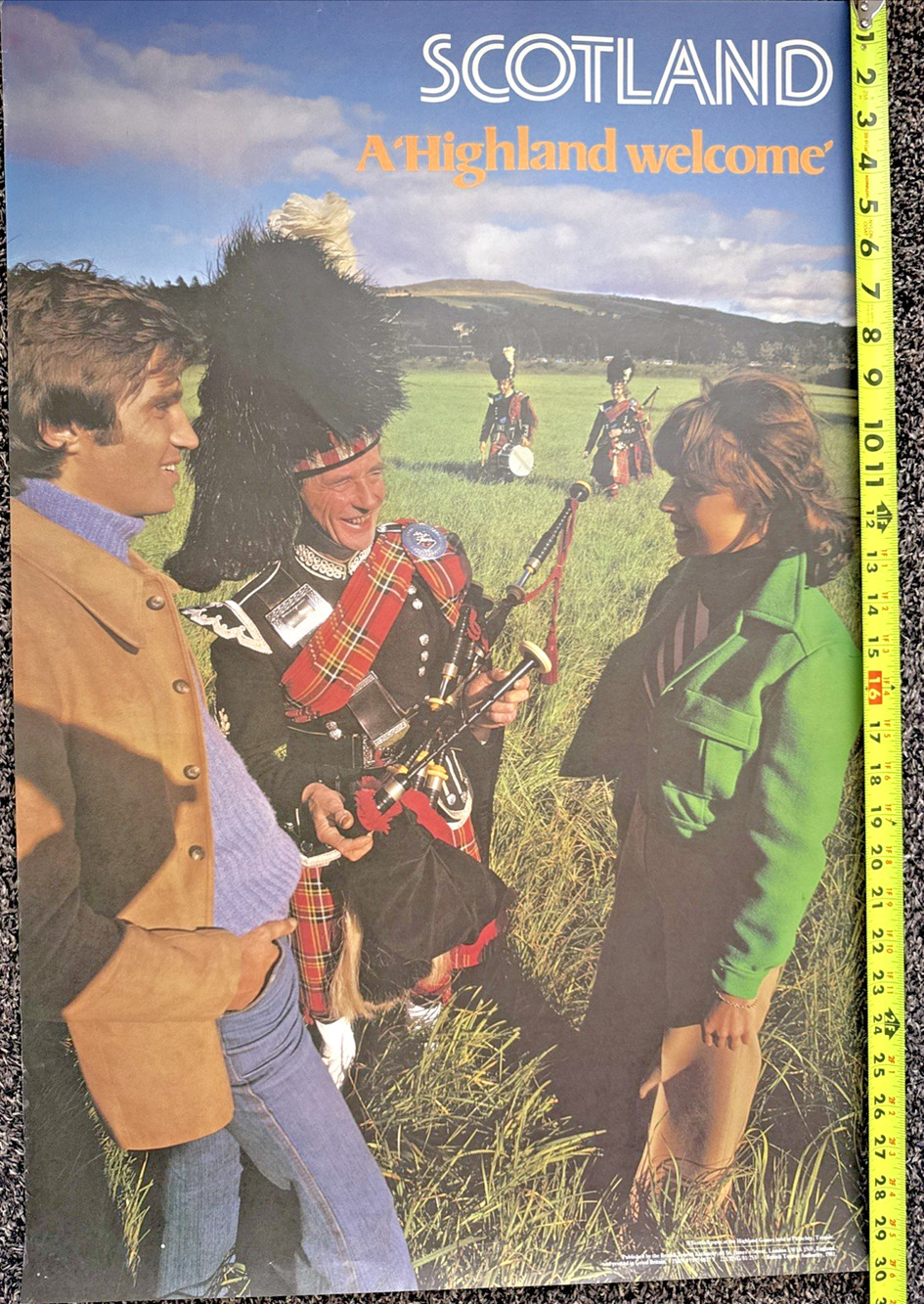 Scotland Poster 1980 Highland Games Pitlochry Tayside Scottish Piper Travel Ads